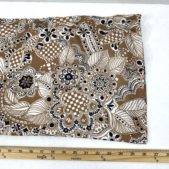 Talbots Pants Womens Size 12‎ Brown Black Floral Wide Leg Slacks Casual Cotton - Picture 8 of 10